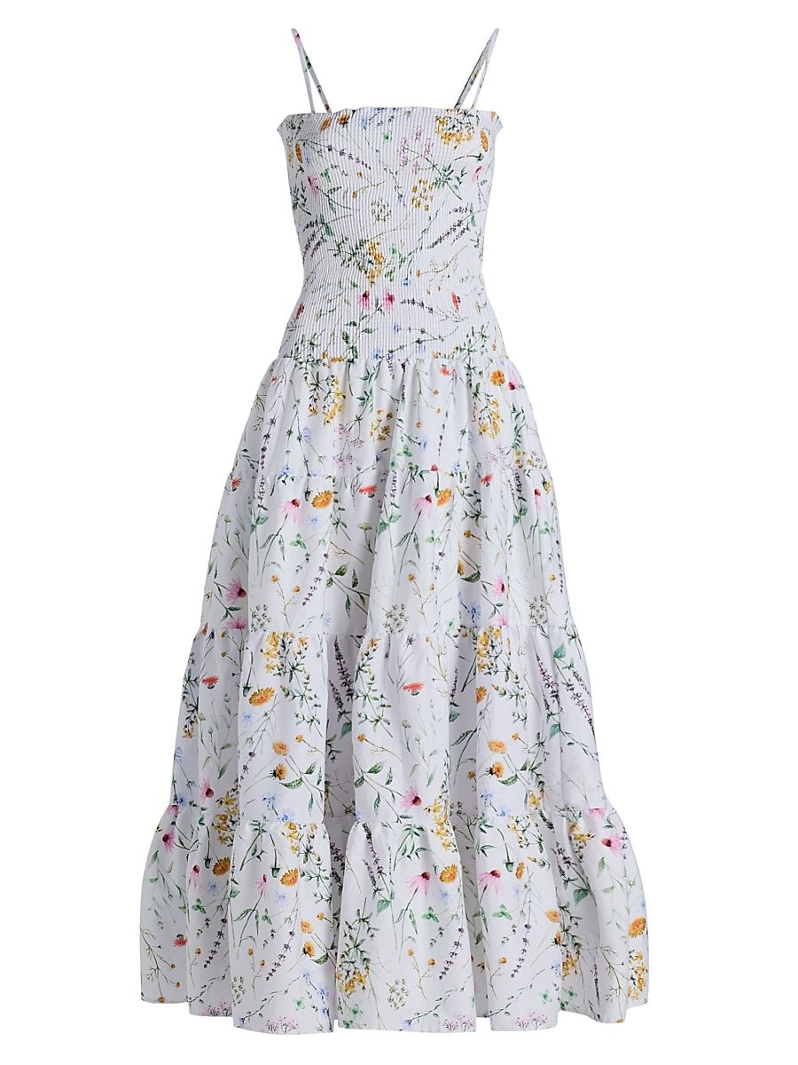 Women's Clementine Floral Cotton Maxi Dress - Wildflower - Size Medium