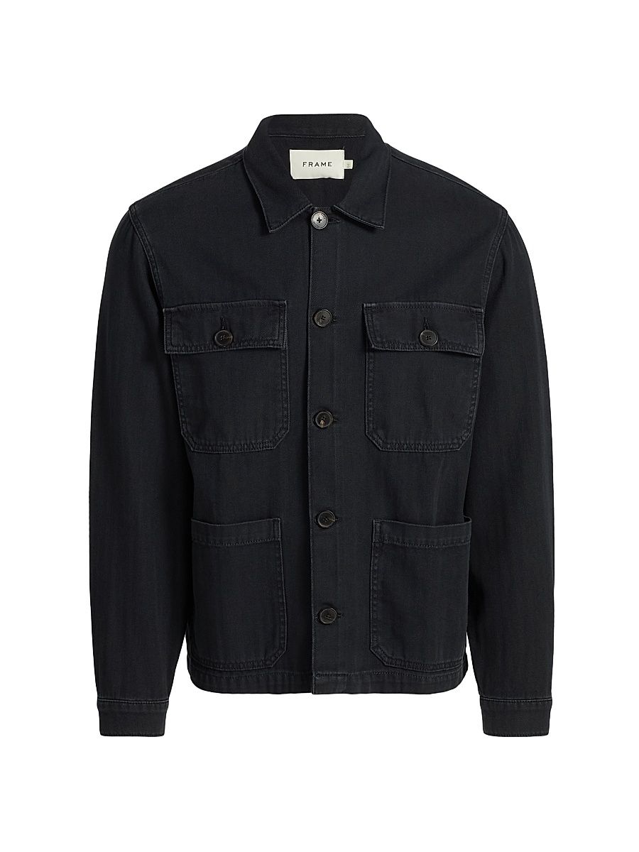 Men's Herringbone Denim Jacket - Dark Navy - Size XXL