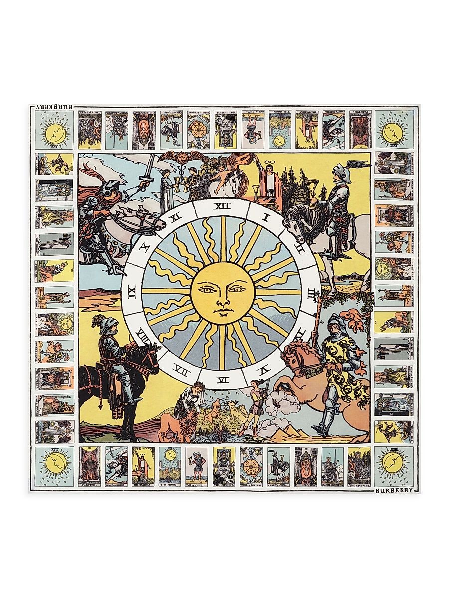 Women's Mystic Cards Silk Scarf - Seaside Blue