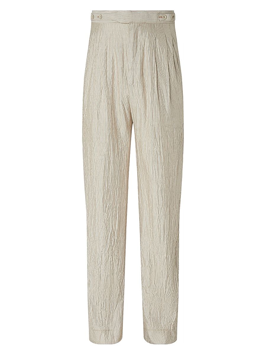 Men's Silk Pants - White Light Grey - Size 40