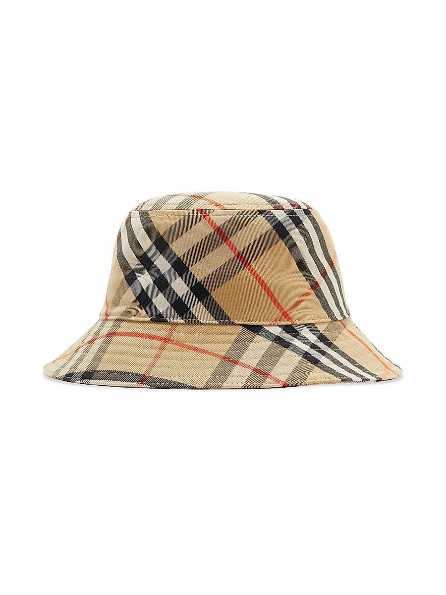 Men's Check Bucket Hat - Sand - Size Medium