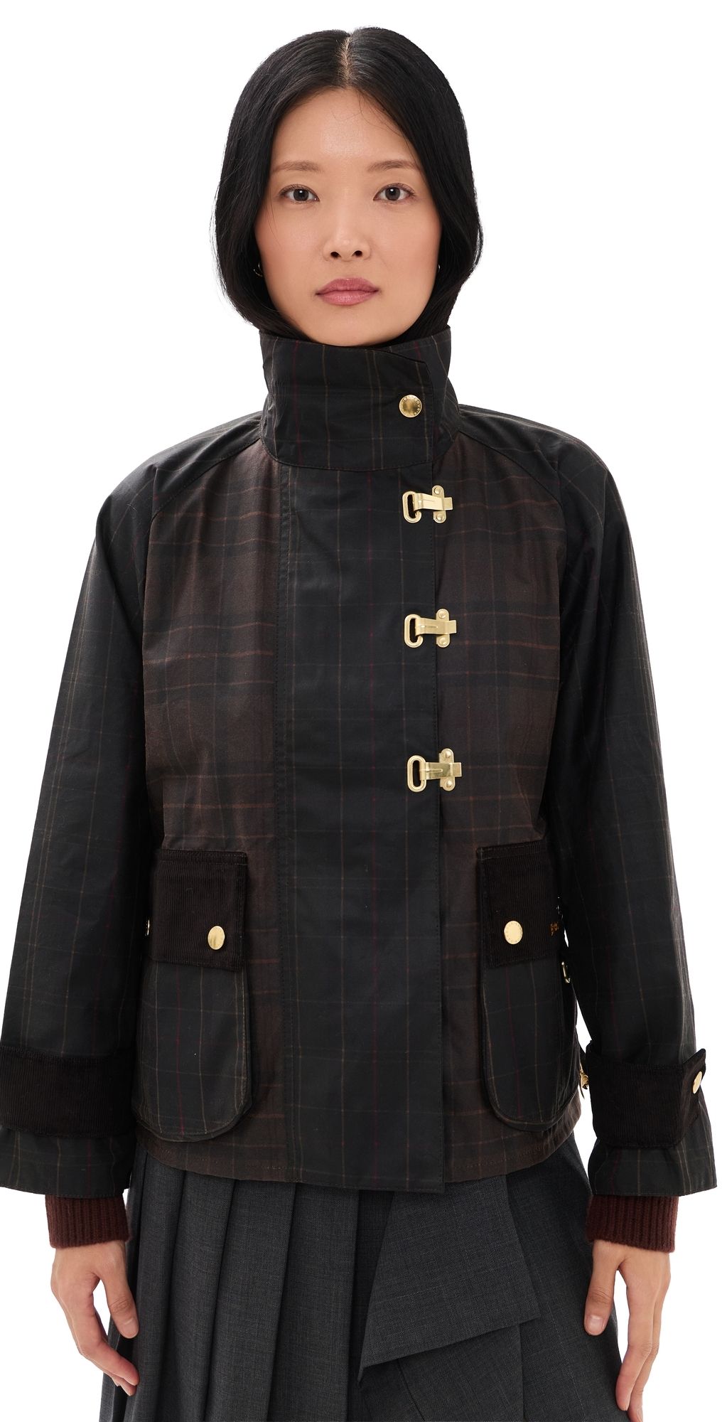 Barbour Hazelwood Checked Wax Jacket Classic/Muted 14