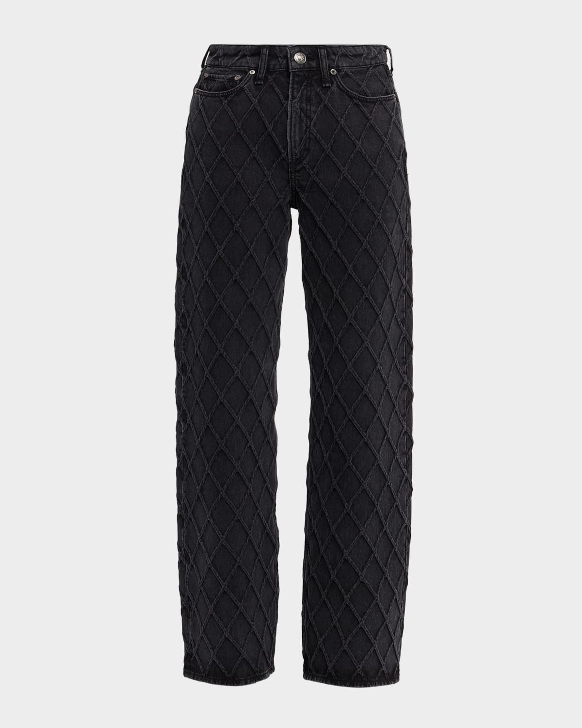 Logan Mid-Rise Diamond-Stitch Jeans