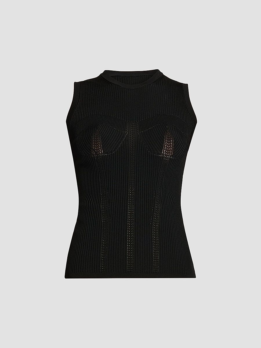 Women's Mesh Tank Top - Nero - Size 10