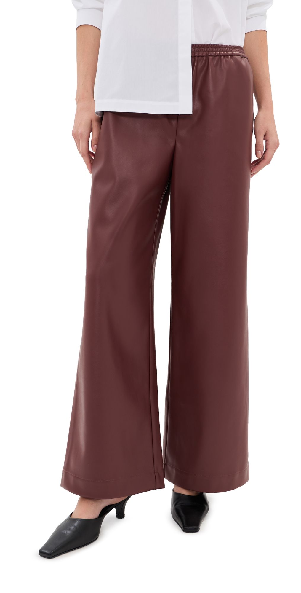 LE BOP Margot Faux Leather Pants Black L