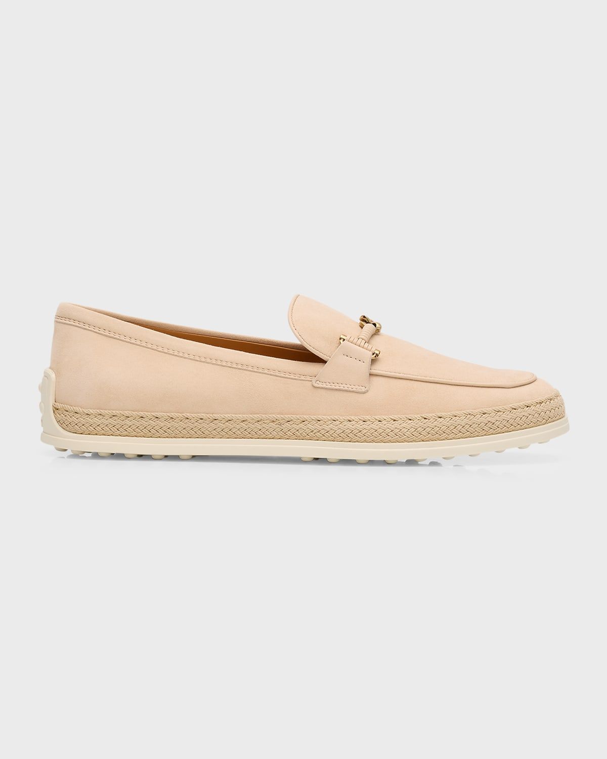 Gomma Suede T-Ring Espadrille Driver Loafers