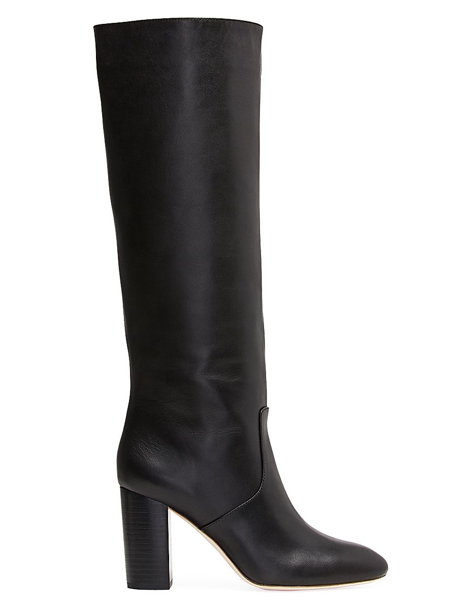Women's Goldy Knee-High Leather Boots - Black - Size 11