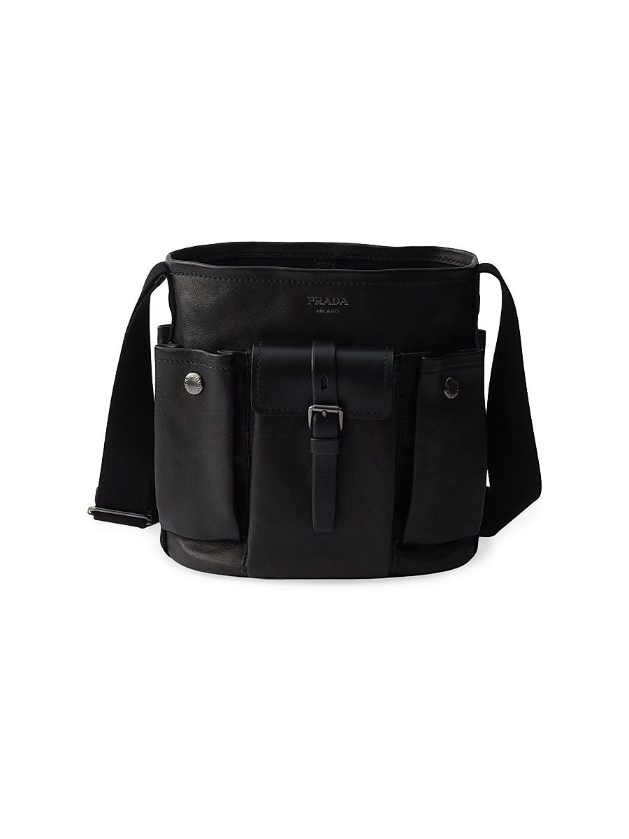 Women's Route Leather Bucket Bag - Black