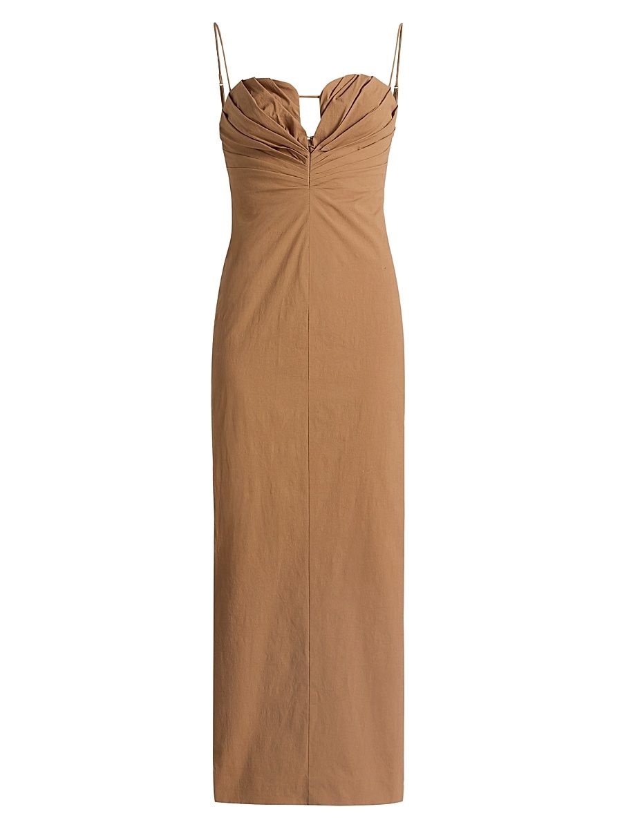 Women's Quentin Sculpted Stretch-Cotton Maxi Dress - Cedar - Size 12