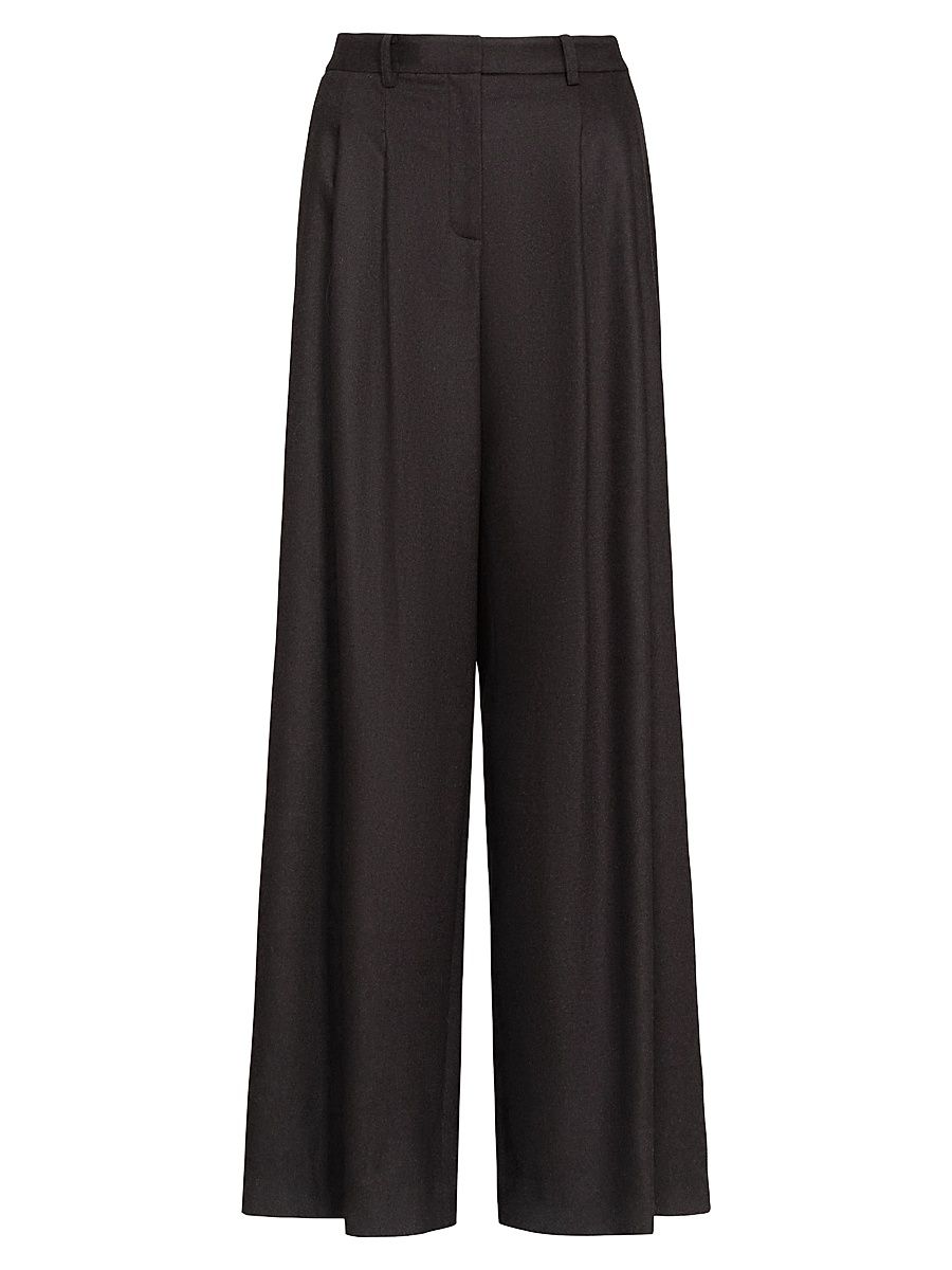 Women's Avery Wool-Cashmere Pants - Chocolate - Size 6