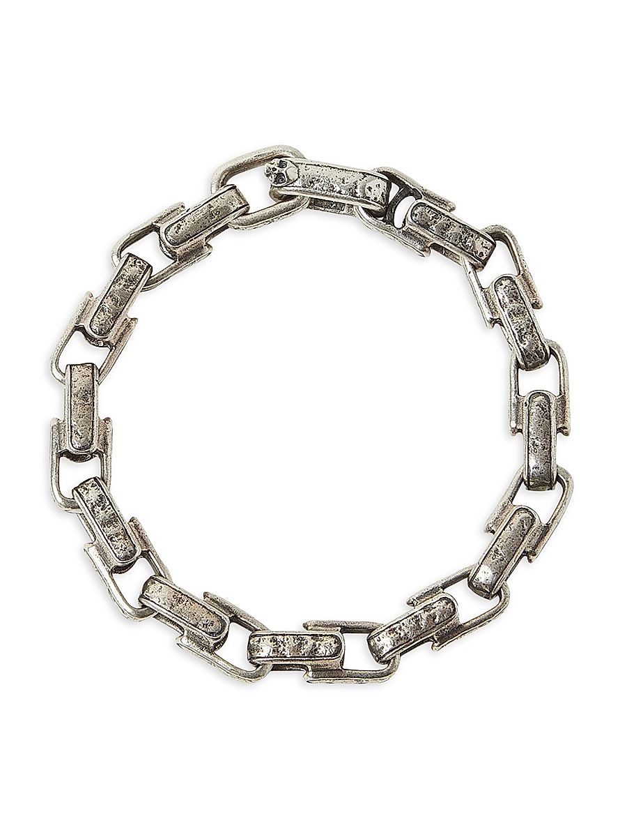 Men's Artisan Sterling Silver Distressed Link Bracelet - Silver