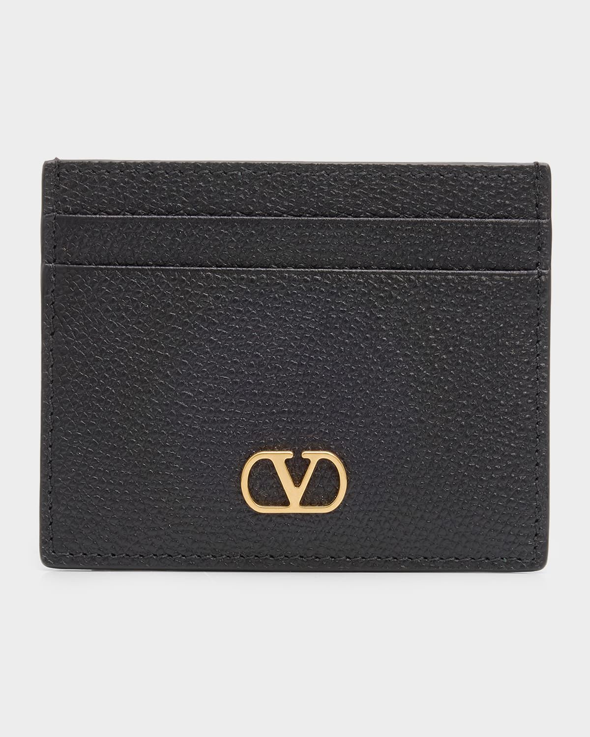 VLogo Signature Leather Card Holder