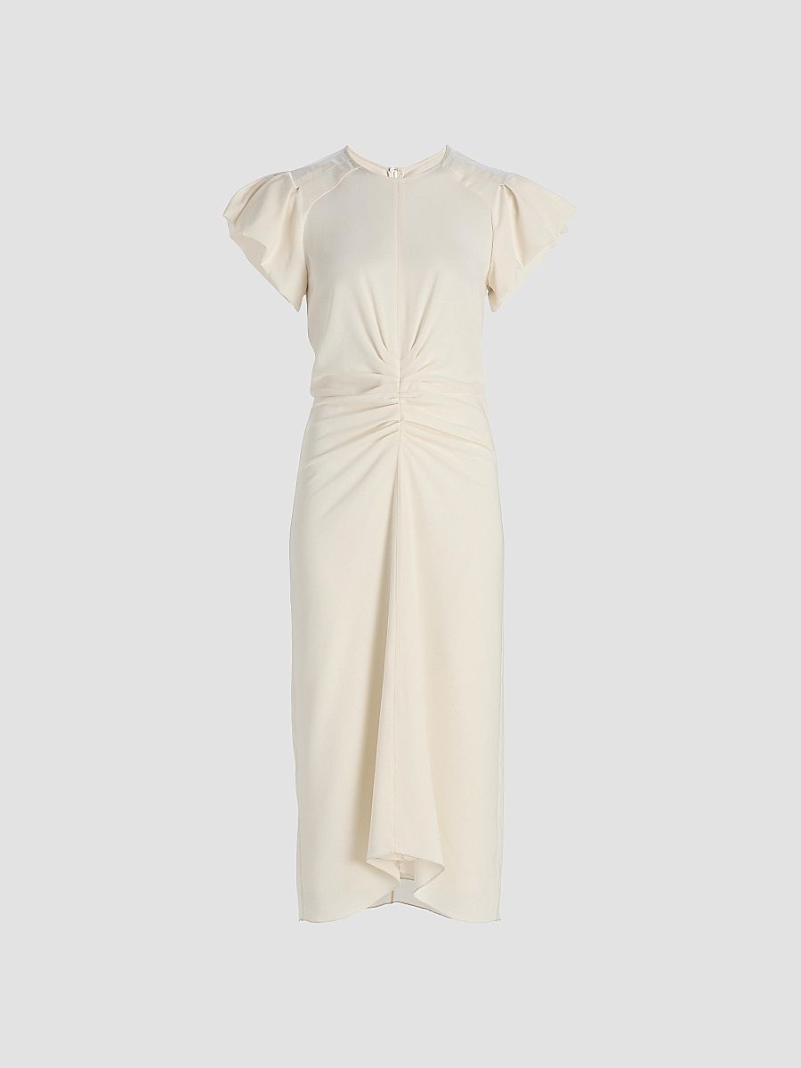 Isabel Marant Women's Terena Cinched Midi-Dress - Ecru - Size 10