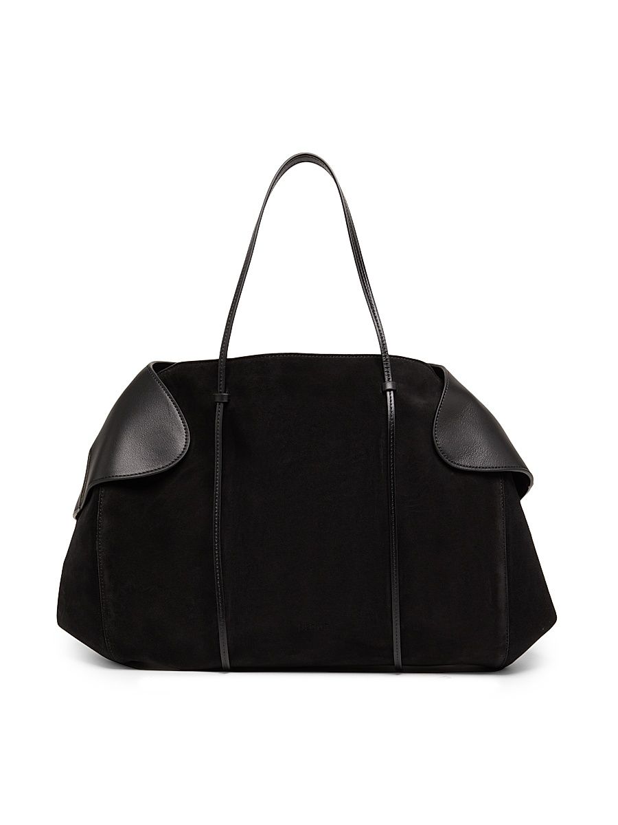 Women's Berenices Suede & Leather Shoulder Bag - Black