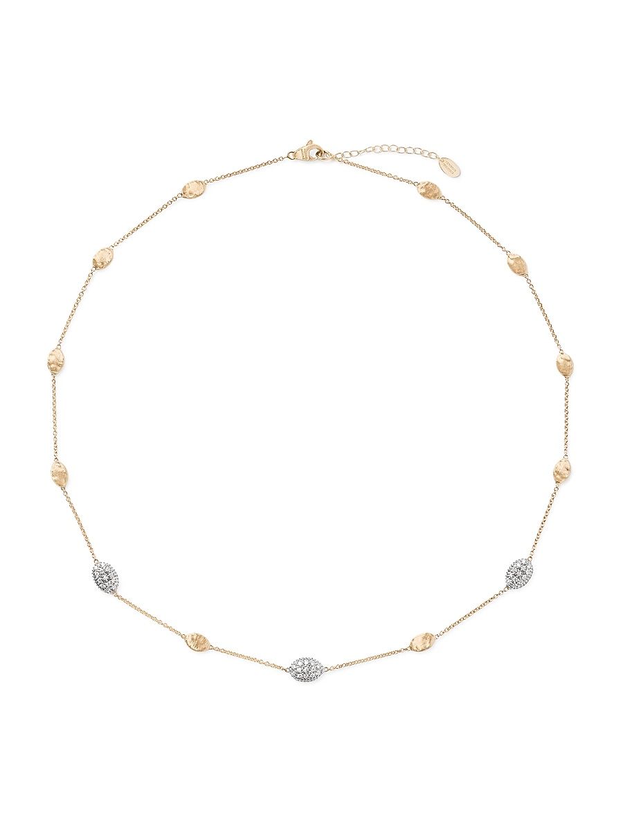 Women's Siviglia 18K Yellow Gold & 0.6TCW Diamond Small Bead Station Necklace - Yellow Gold