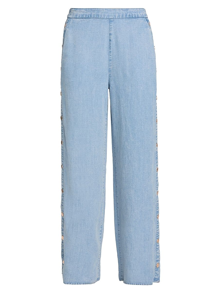 Women's Josalyn High-Rise Wide-Leg Pants - Light Blue - Size XL