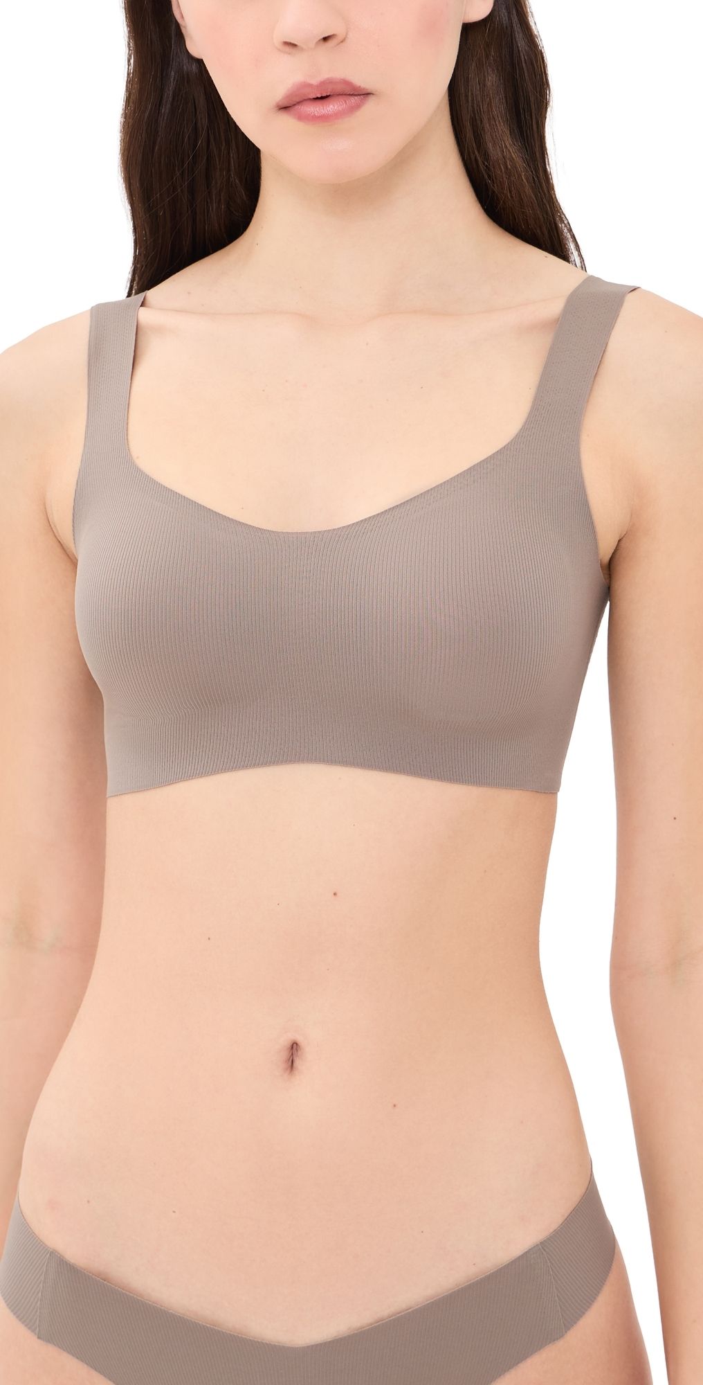 Commando Cotton Rib Soft Support Bralette Truffle XS/S