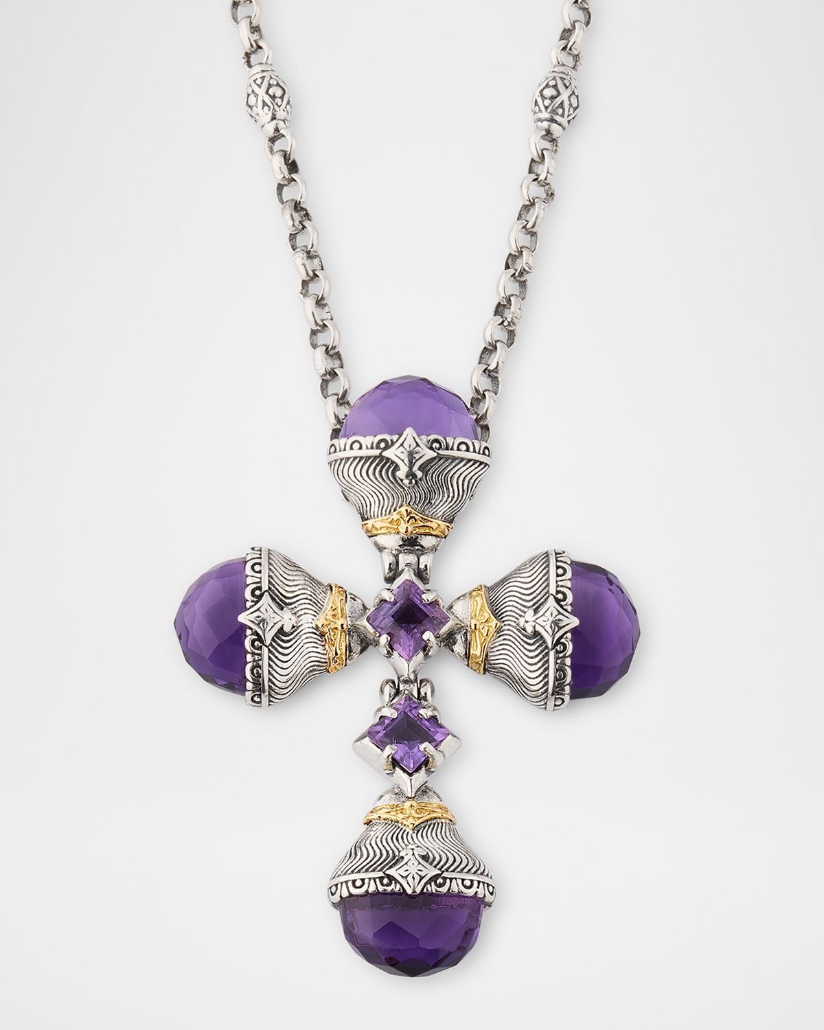Kyma Amethyst Cross Pendant Necklace