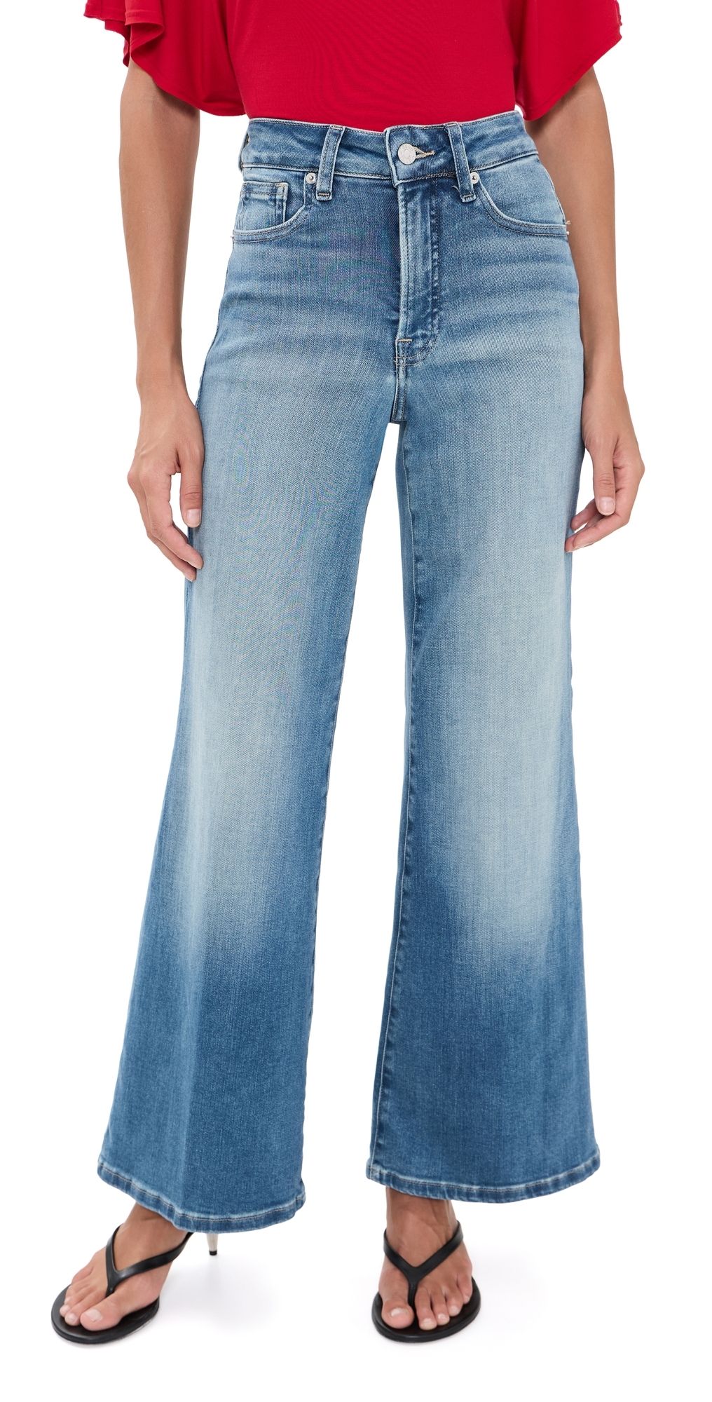 Good American Soft Tech Good Waist Palazzo Ankle Jeans Indigo1238 0