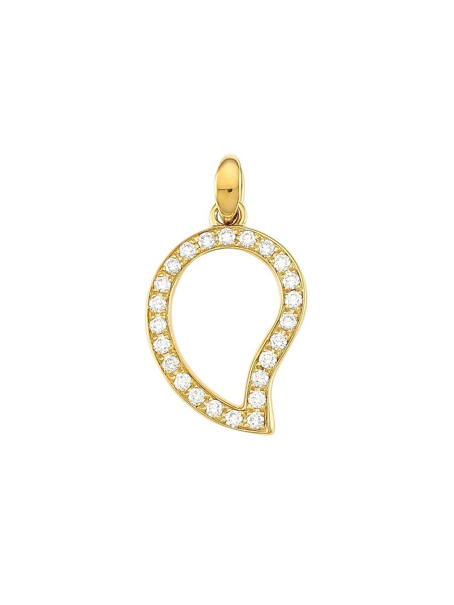 Women's Siganture Wave 18K Yellow Gold & Diamond Pavé Large Pendant - Yellow Gold