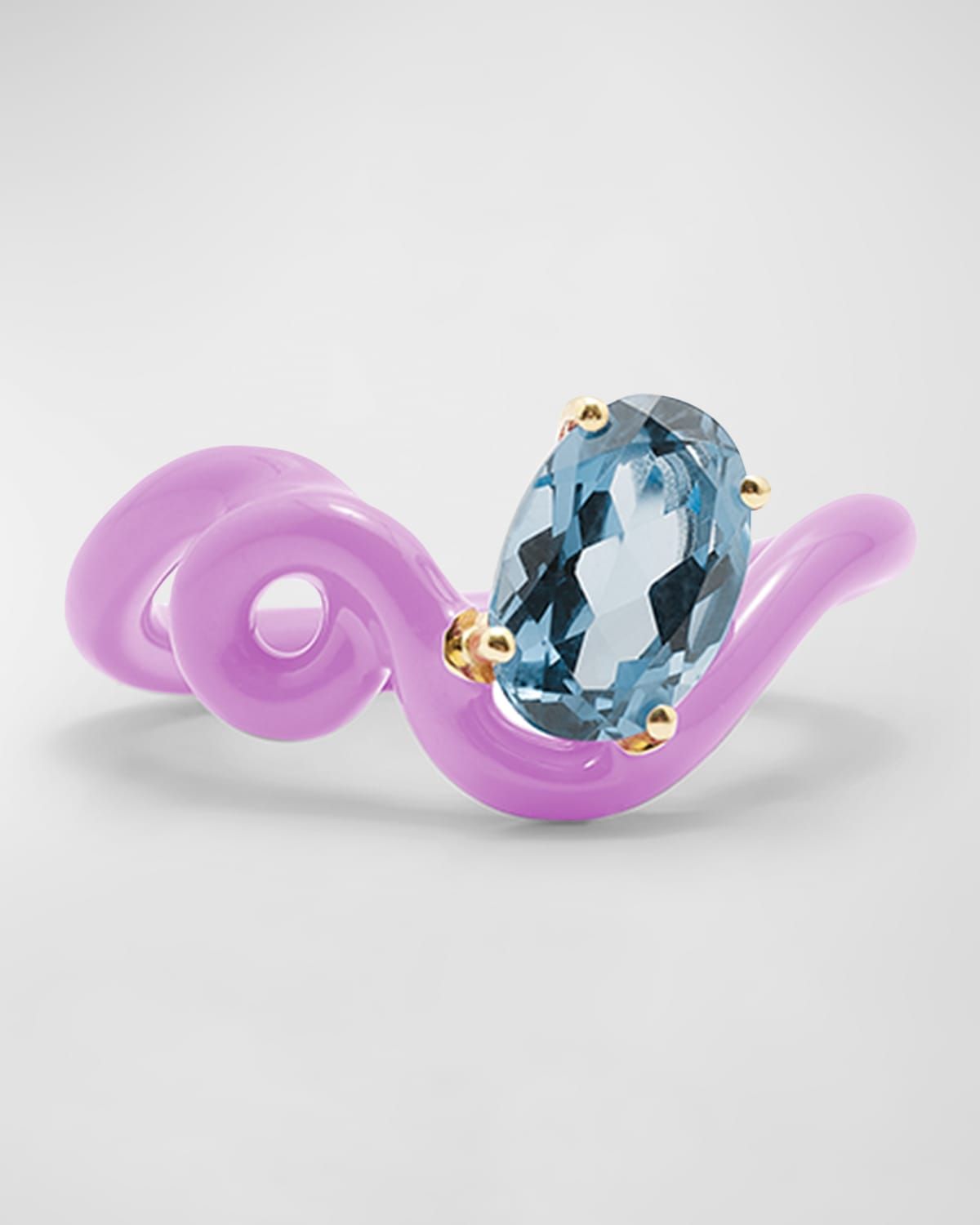 Wisteria Enamel Blue Topaz Vine Statement Ring