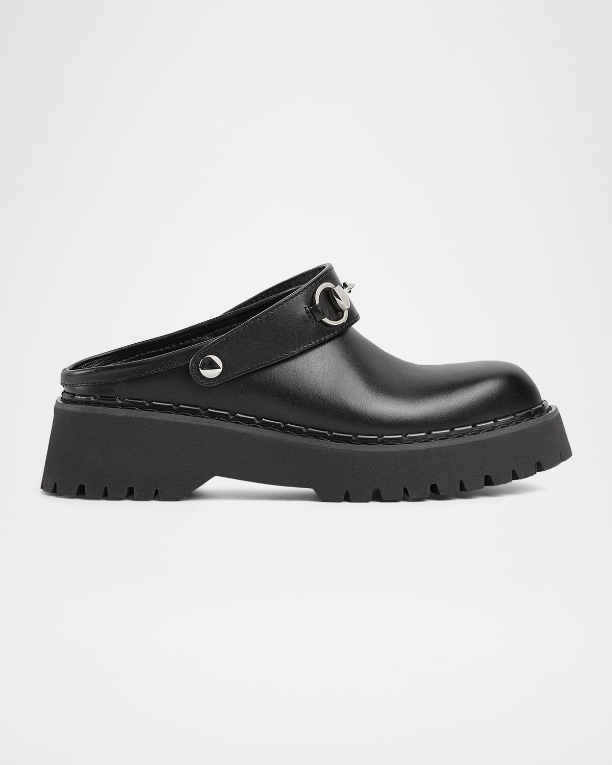 Gum Horsebit Belt Mules