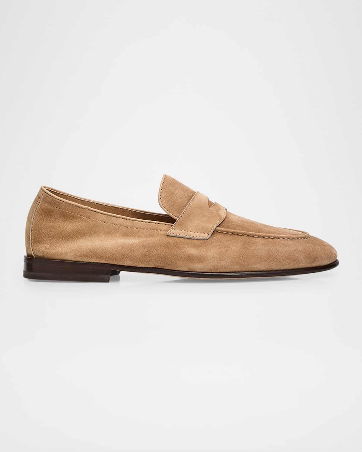 Men & apos;s Leather Apron-Toe Penny Loafers