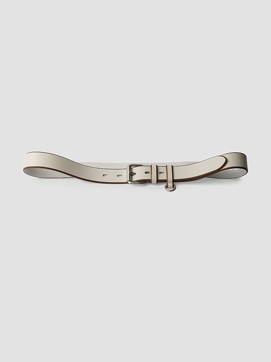Men's Leather Belt - Beige Khaki - Size 38