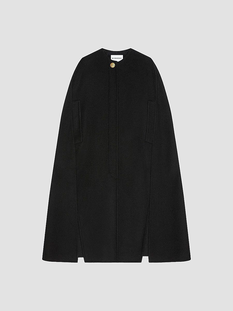 Givenchy Women's Cape in Wool and Cashmere - Black Grey - Size 4