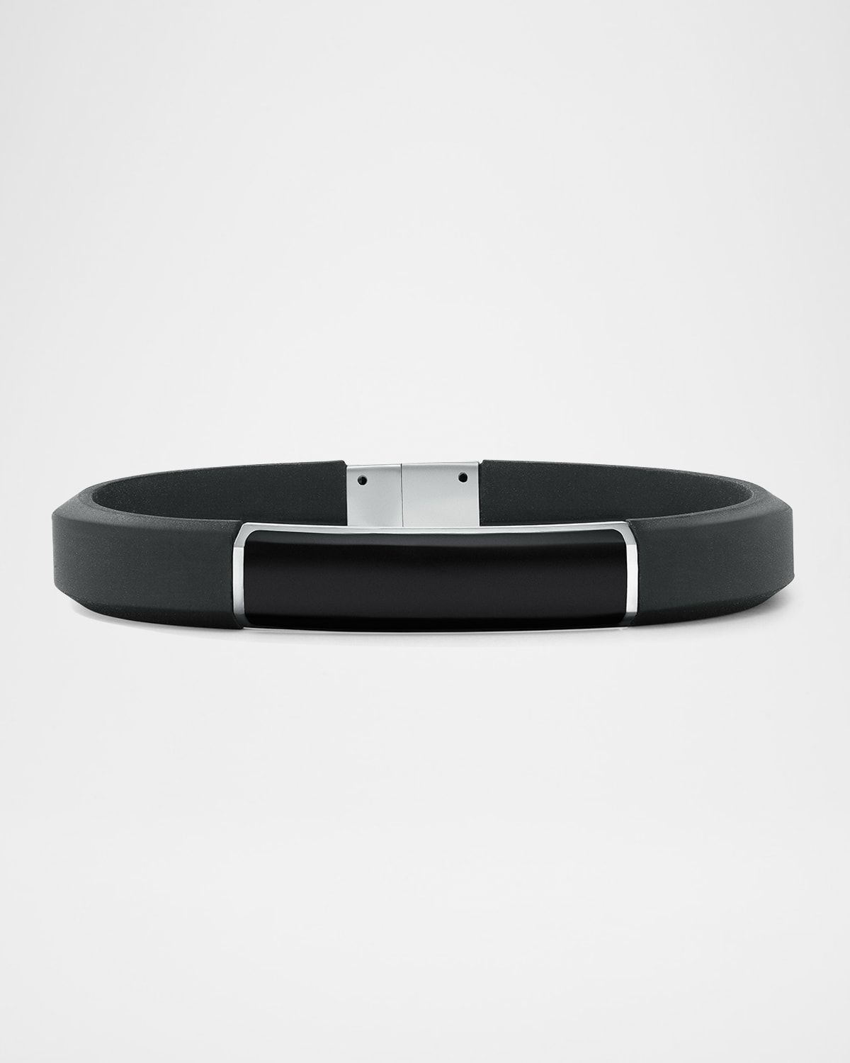 10mm Men & apos;s Streamline ID Rubber Bracelet