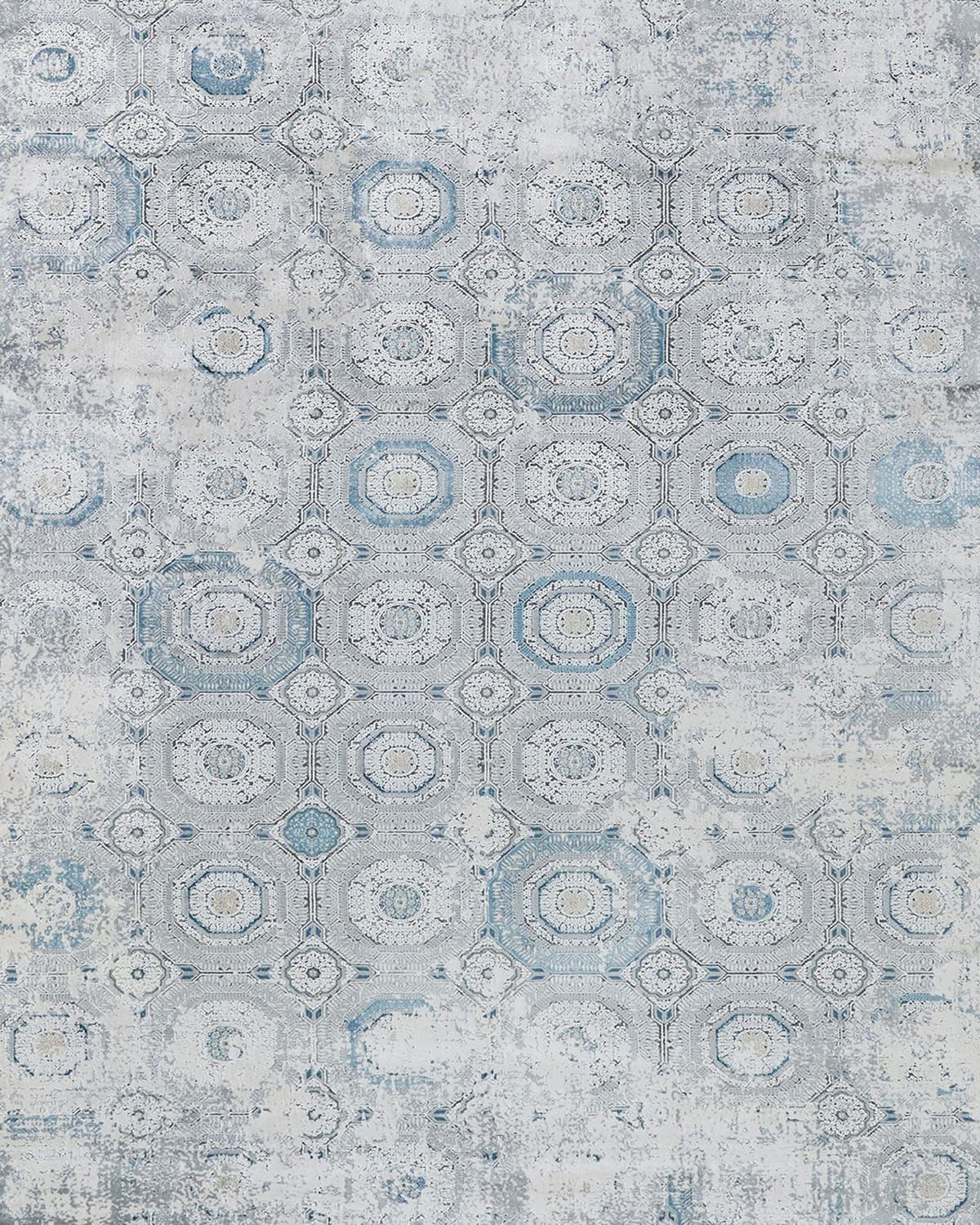 Legacy Ivory/Blue Acrylic/Viscose powerloom Area Rug