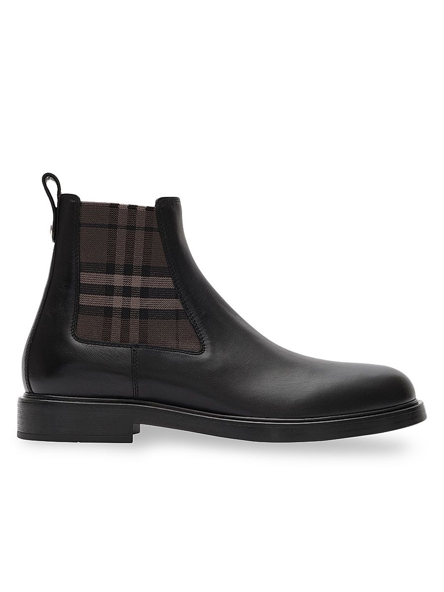 Men's Pembroke Leather Boots - Black - Size 13