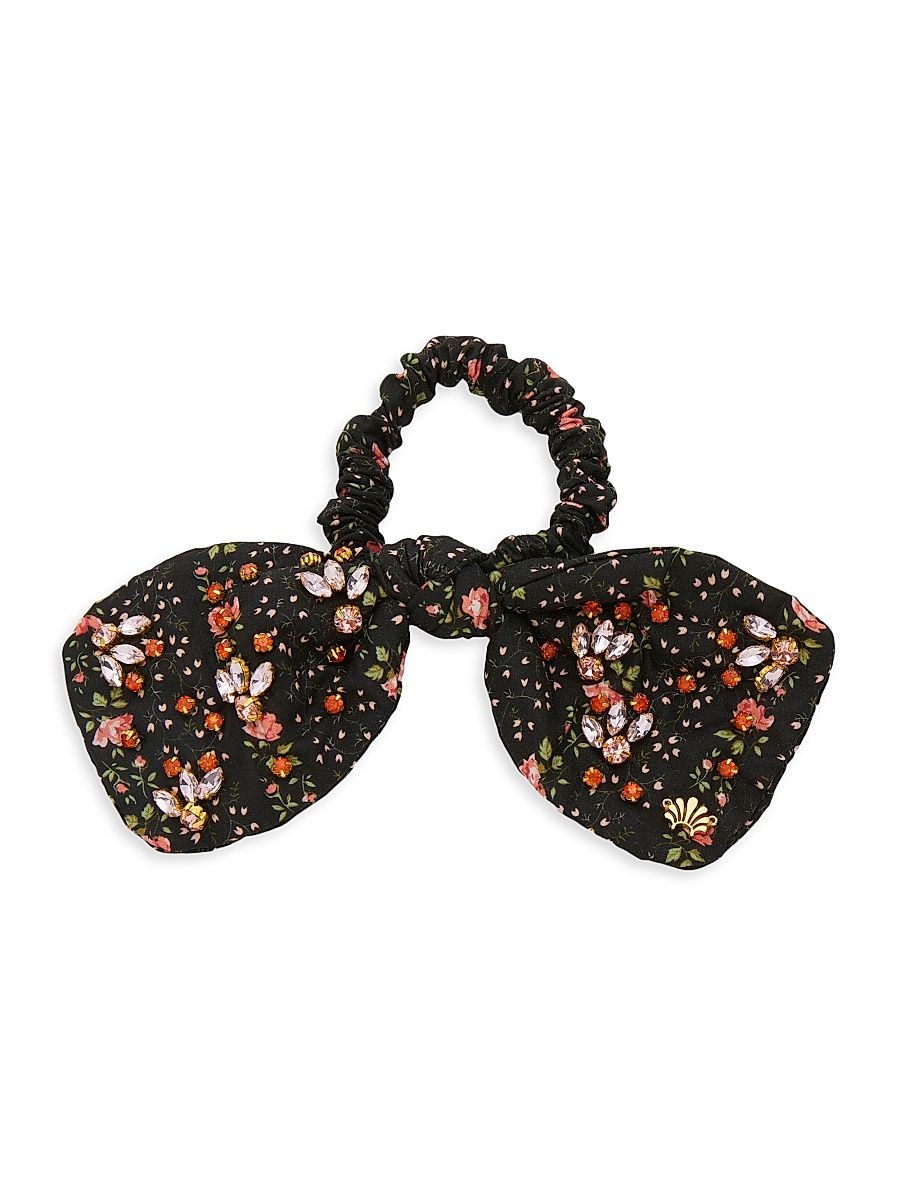 Women's Penny Liberty Floral Embellished Bow Scrunchie - Evie Stripe