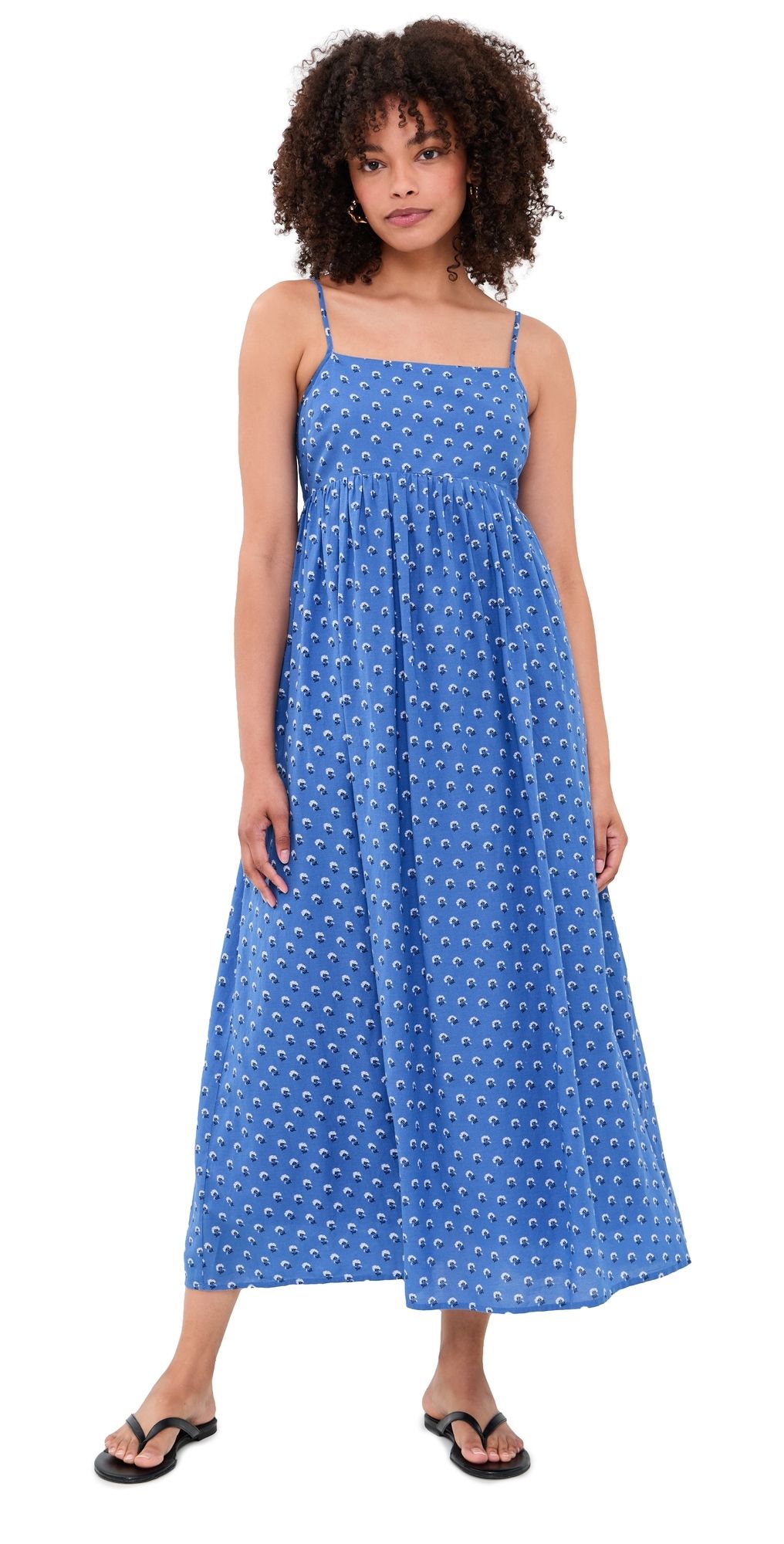 Madewell Tiffany Dress Fan Floral Foulard Retro Blue XXL