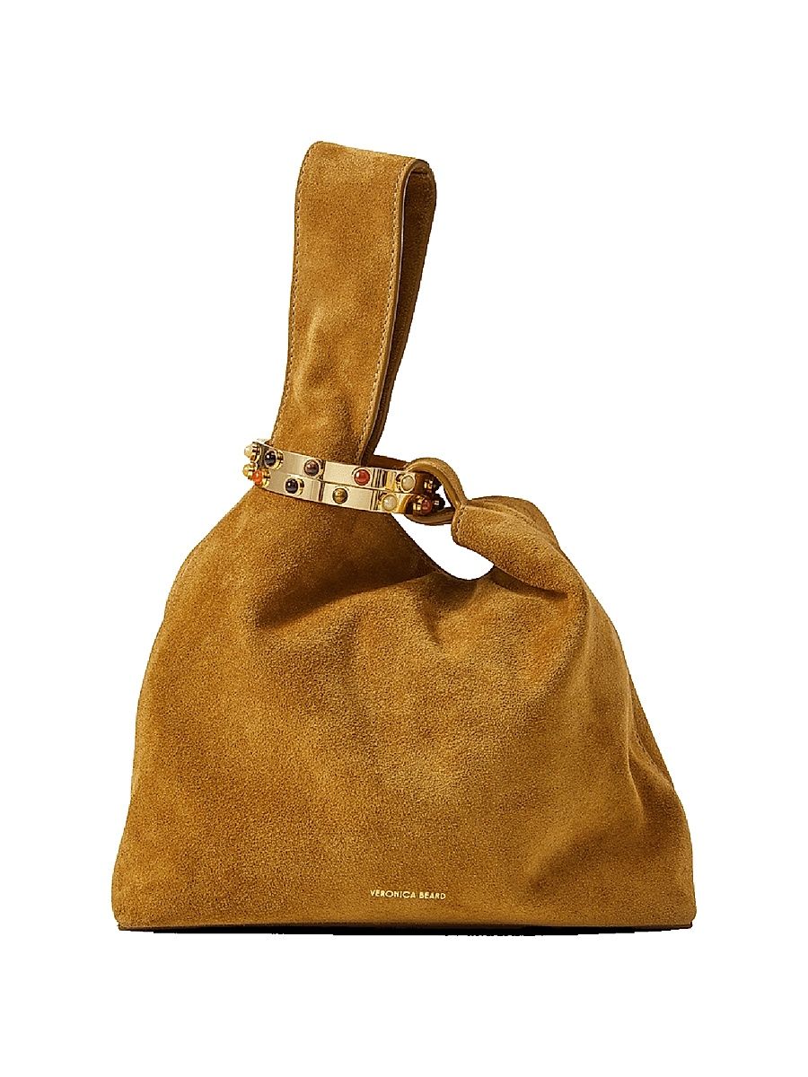 Women's Suede Top Handle Bag - Acorn