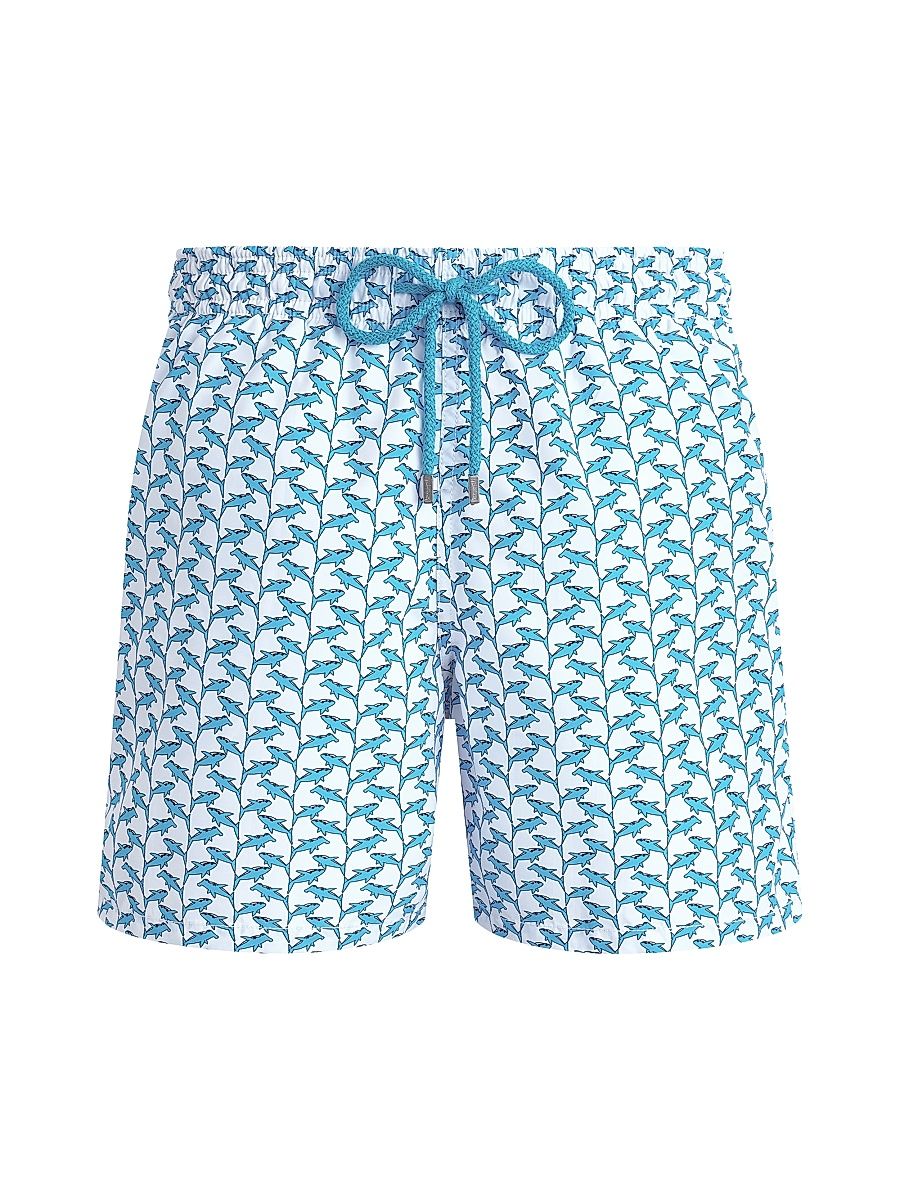Men's Net Sharks Swim Trunks - Blanc - Size Medium