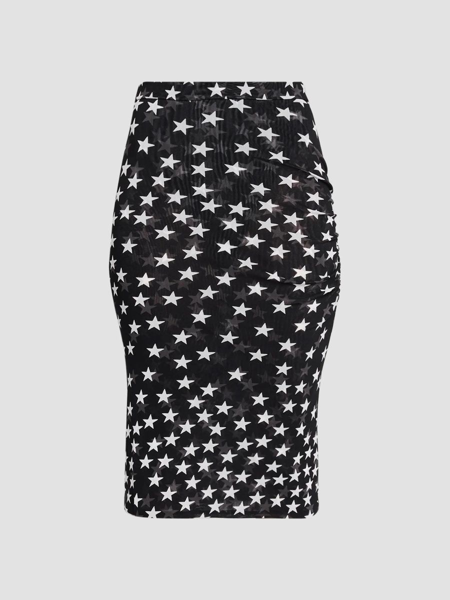 Stella McCartney Women's Star Printed Mesh Skirt - Black White - Size XS