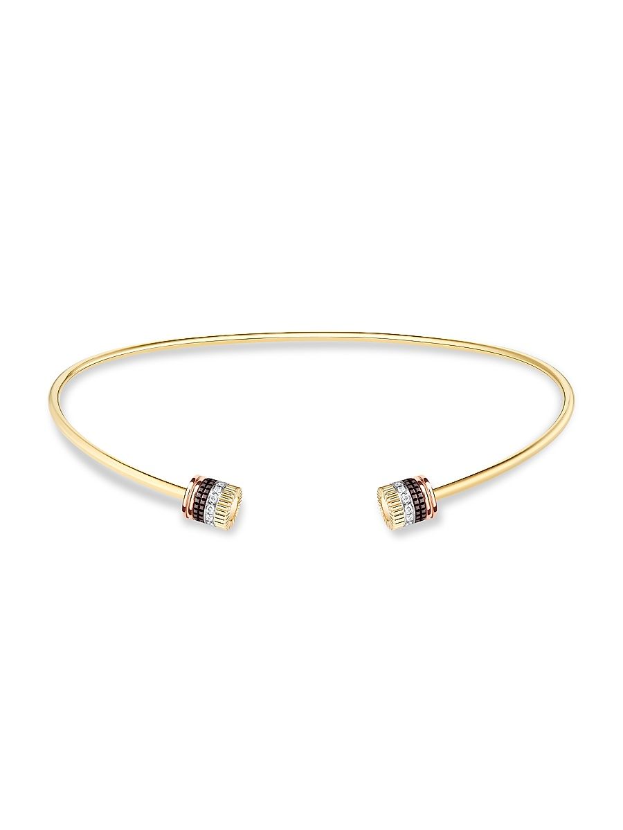 Women's Quatre Classique Tri-Tone 18K Gold & 0.60 TCW Diamond Collar Necklace - Yellow Gold