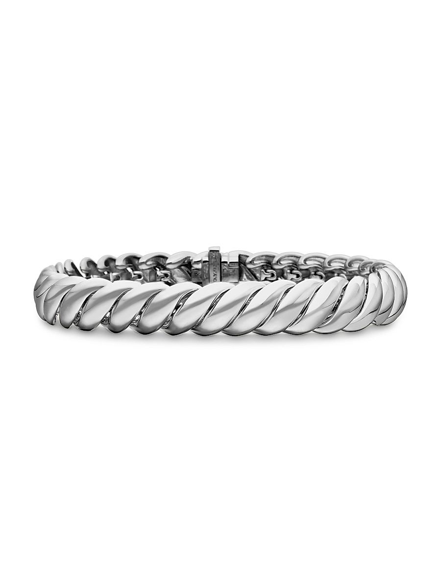 Women's Sculpted Cable Bracelet in Sterling Silver - Silver - Size Medium