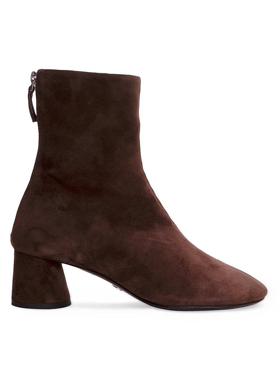 Women's Glove 50MM Suede Ankle Boots - Chocolate - Size 10