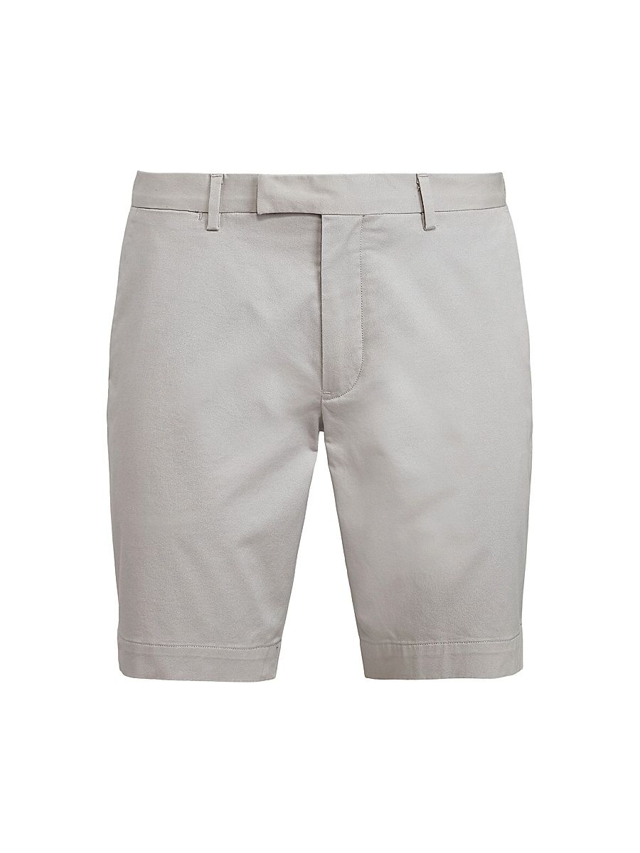 Men's Slim-Fit Cotton-Blend Shorts - Soft Grey - Size 40