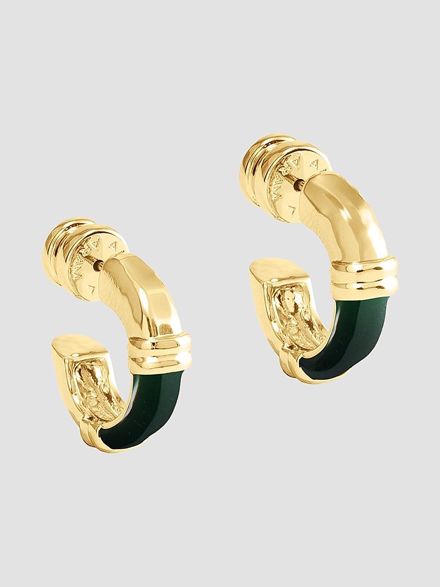 Women's Forza 18K-Gold-Plated & Malachite Huggie Earrings - Malachite