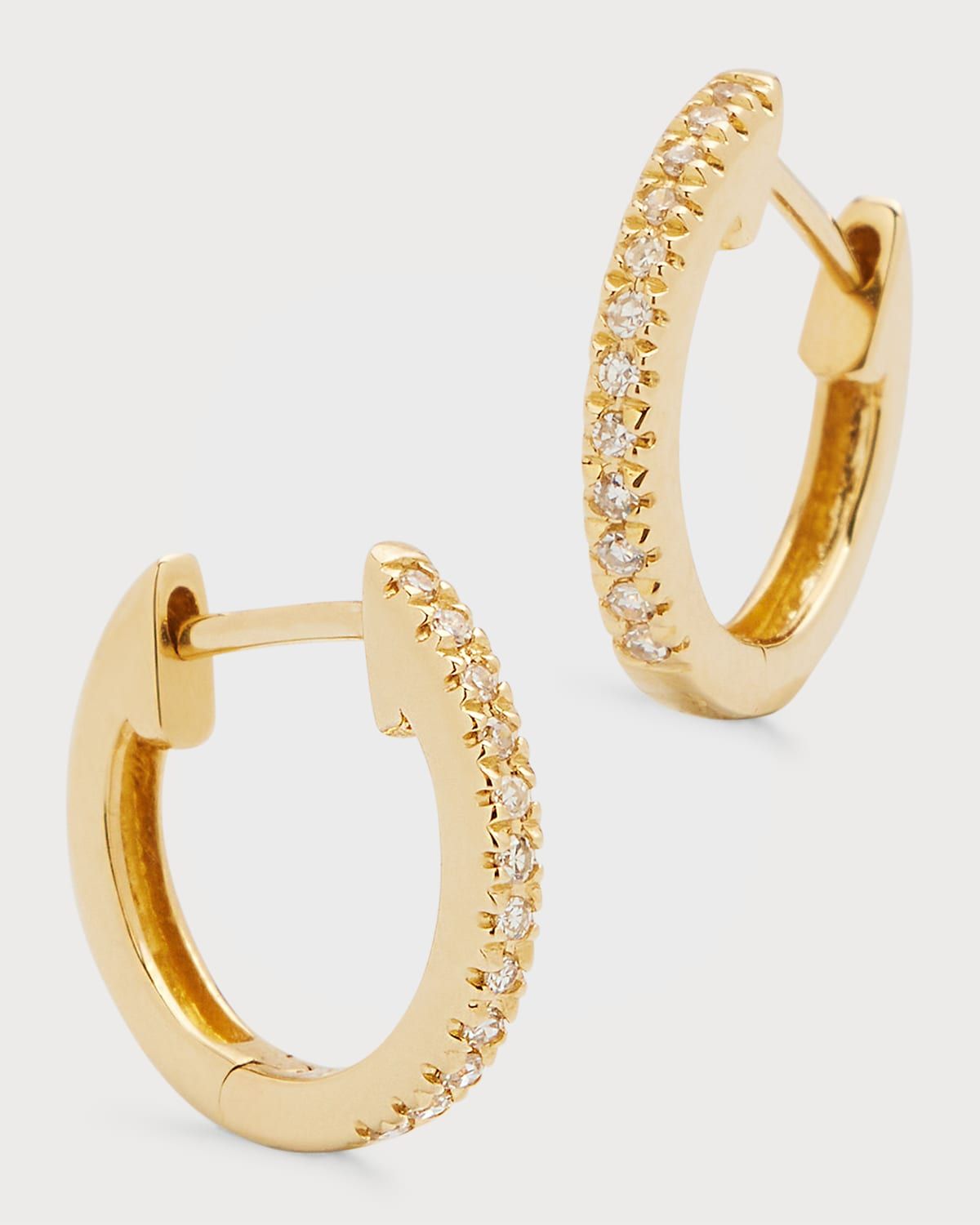14K Gold 0.08ct Diamond Huggie Earrings