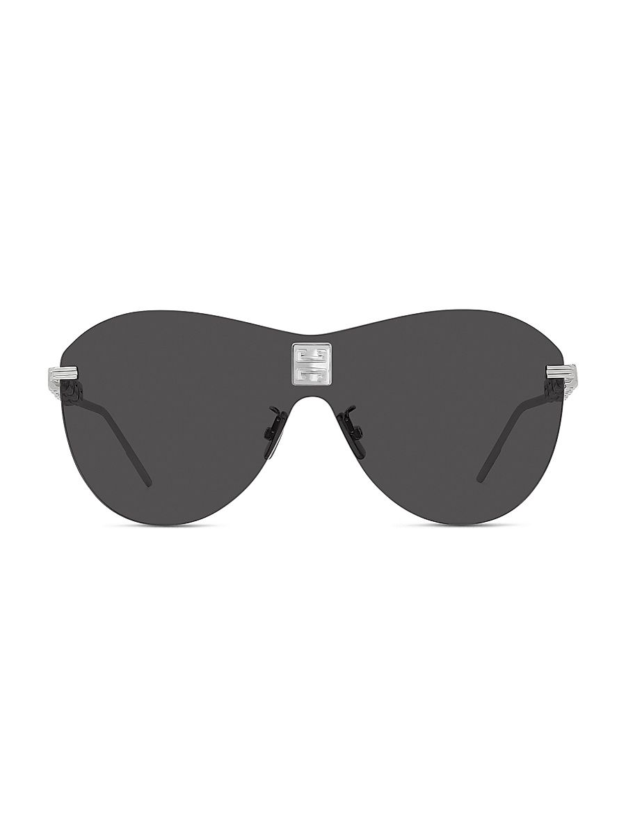 Women's Mirrored Shield Sunglasses - Shiny Black