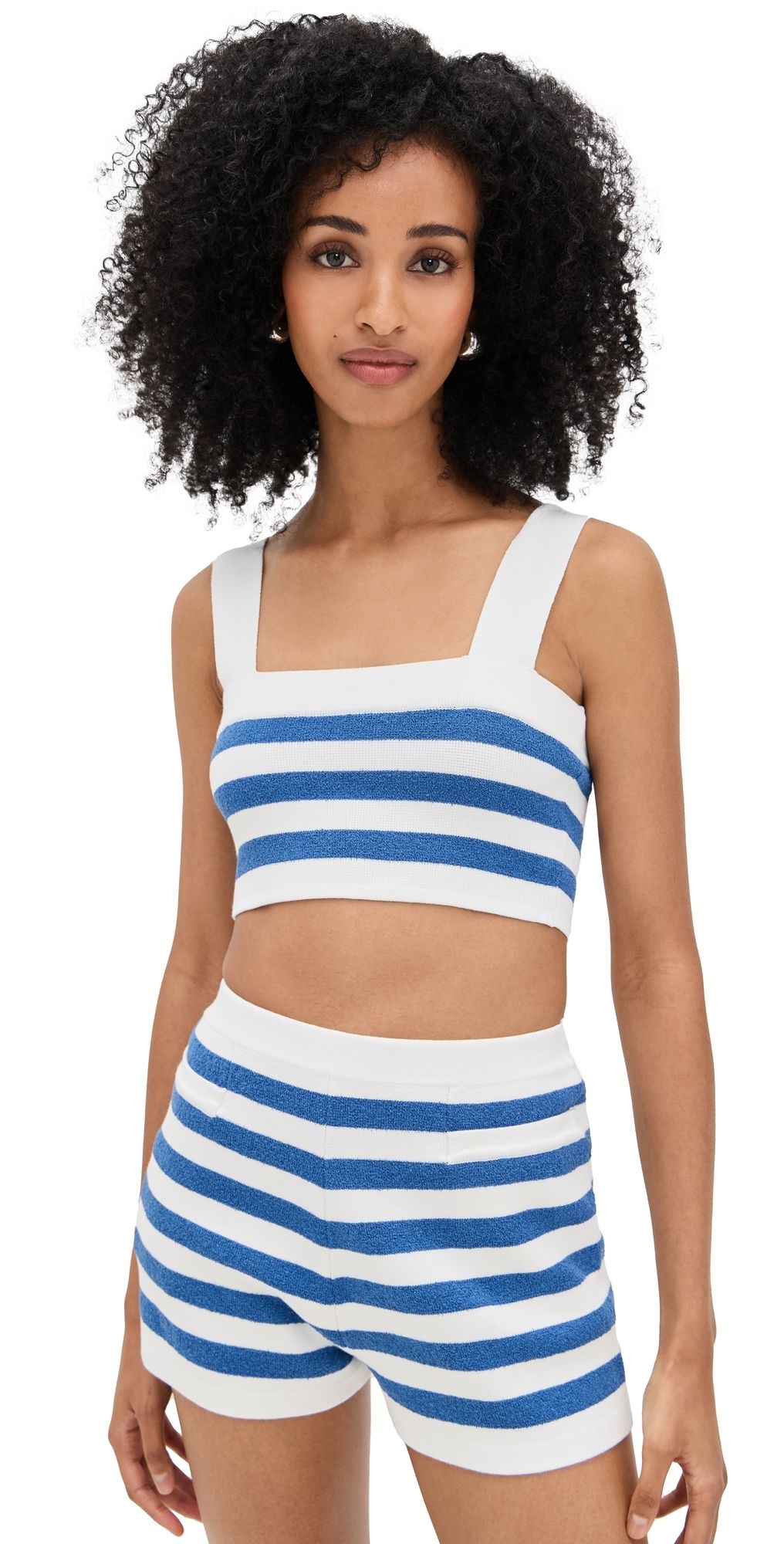 POSSE Ari Crop Top Blue Stripe XXL