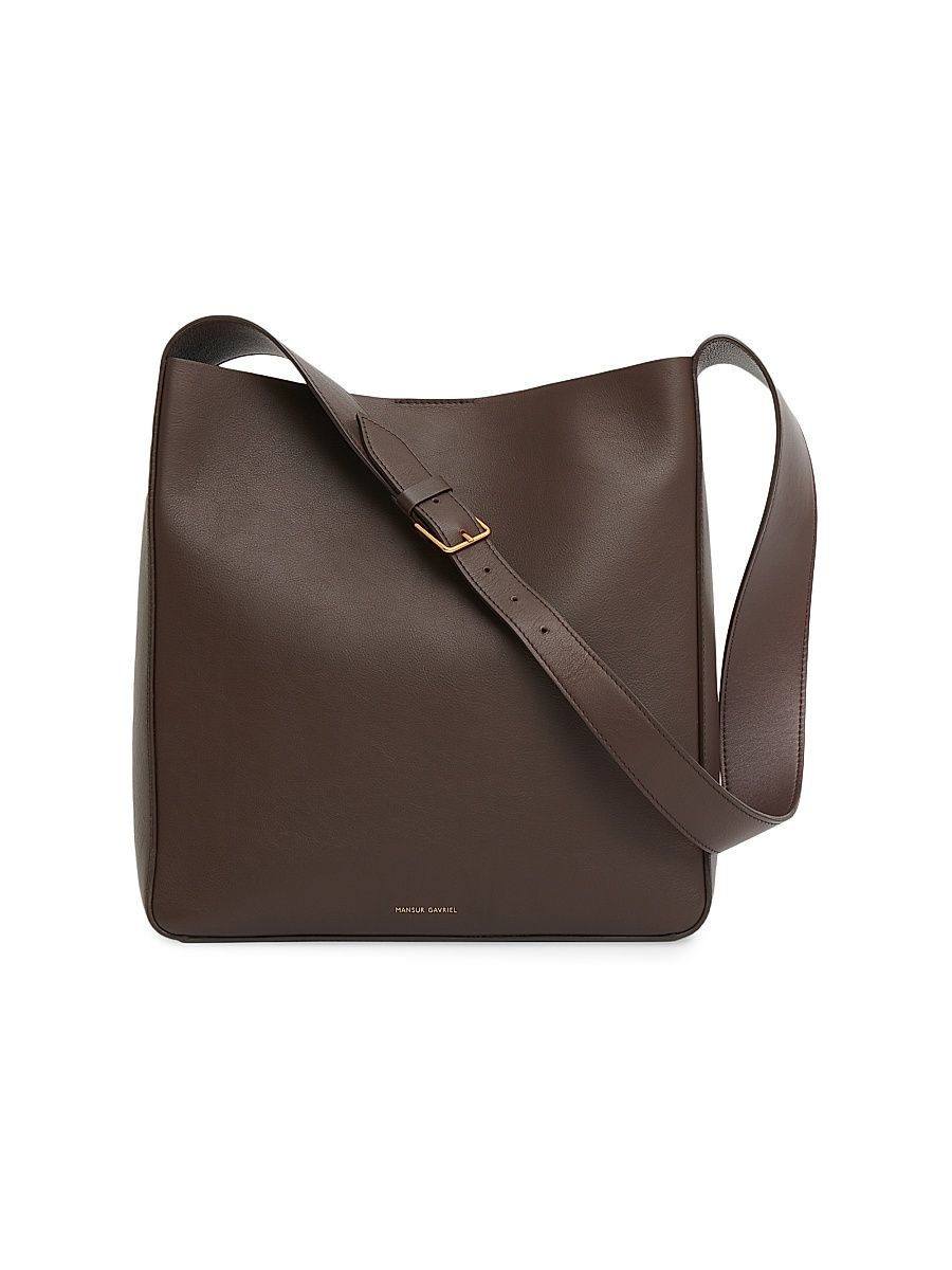 Women's Box Leather Hobo Bag - Chocolate