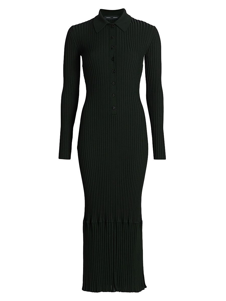 Women's Luiza Sunburst Rib Sweaterdress - Bottle Green - Size XL