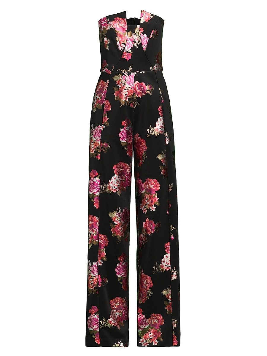 Women's Lena Floral Strapless Jumpsuit - Brilliant Roselle - Size 14