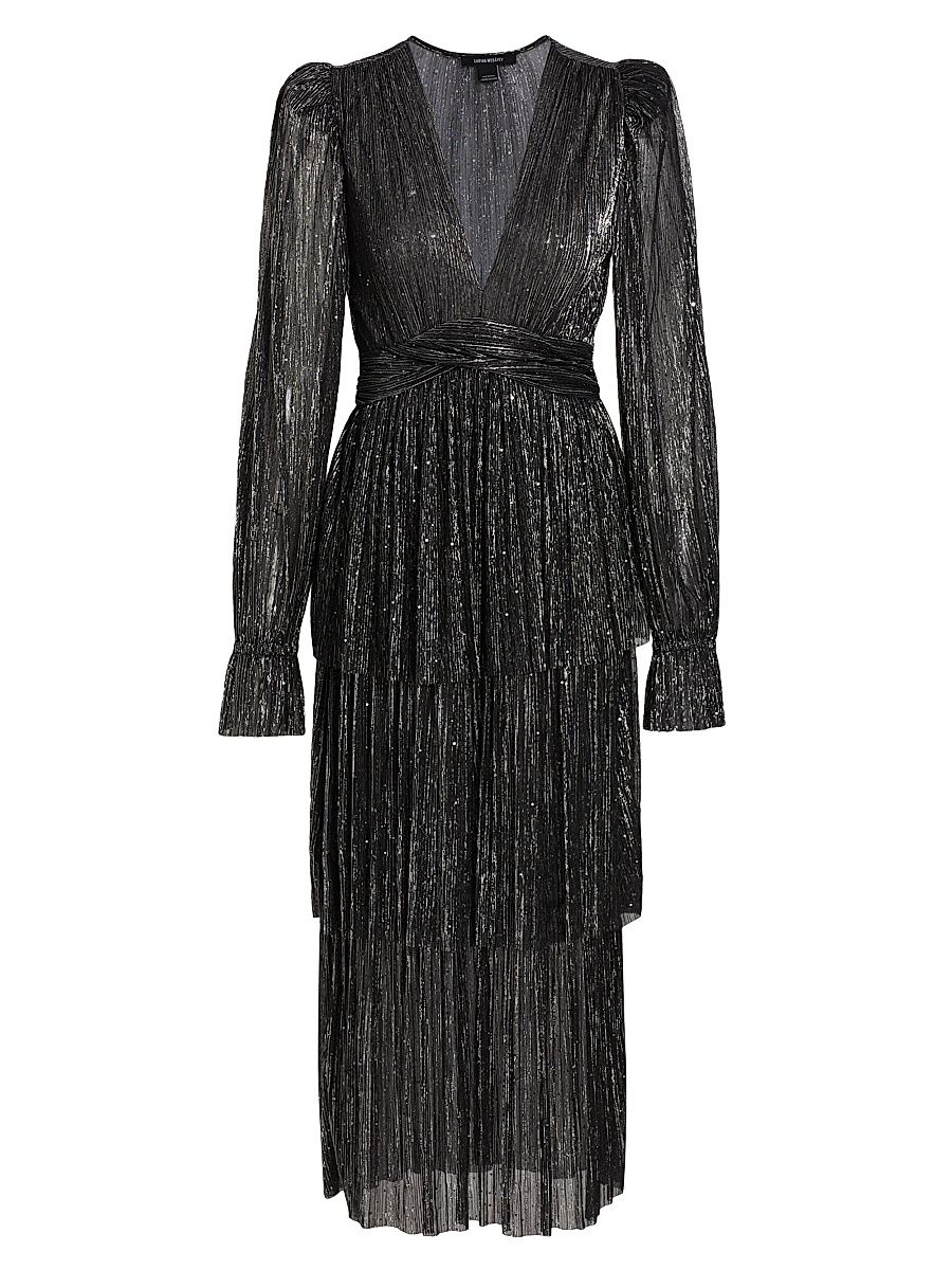 Women's Marais Sequin Knit Midi-Dress - Black - Size XS