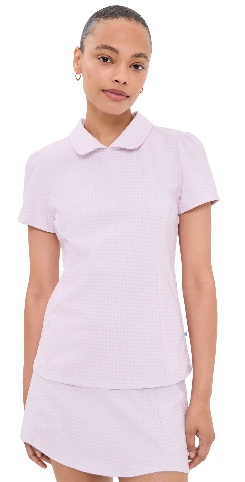 Addison Bay Mayfair Short Sleeve Gingham Top Ballet Slippergingham M